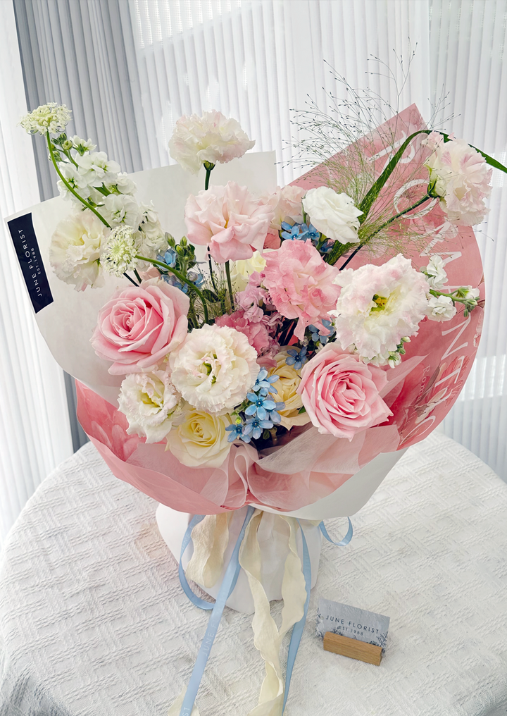 FLOWER BOUQUET( Pink rose & Eustoma) 011