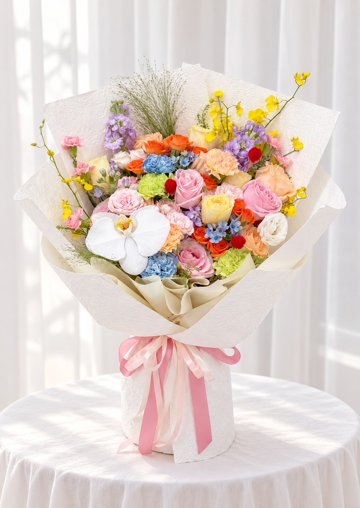 Prismatic Daydream – Luxury Mixed Flower Bouquet Singapore