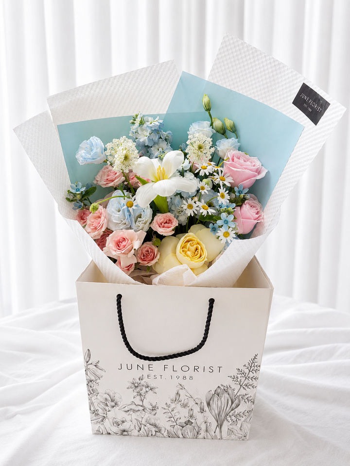 Macaron Romance – Pastel Flower Bouquet