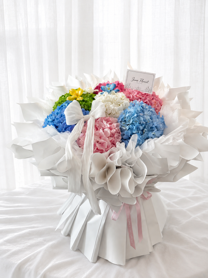 Pastel Symphony Hydrangea Bouquet