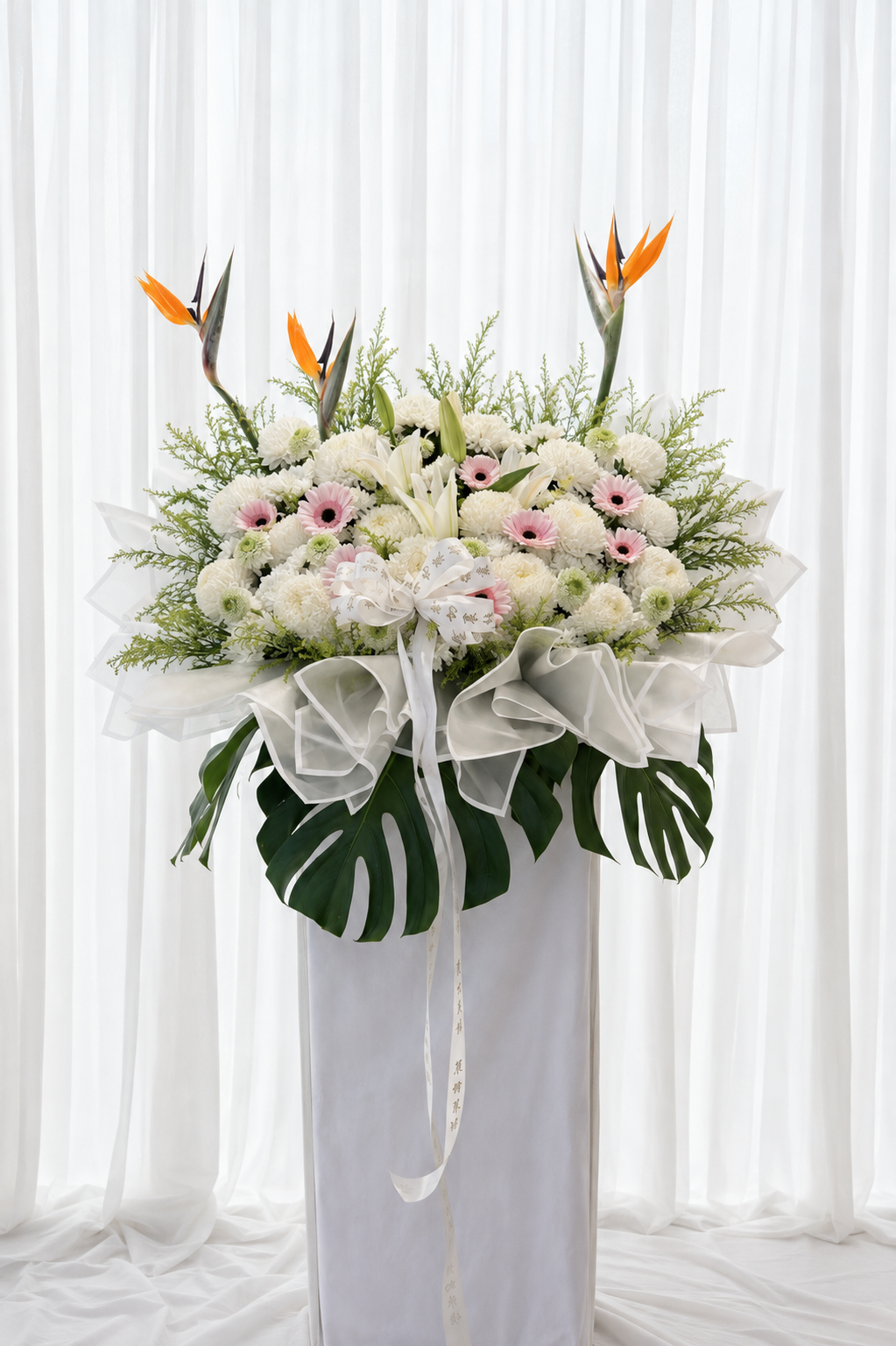 Serene Remembrance – Premium Condolence Flower Stand