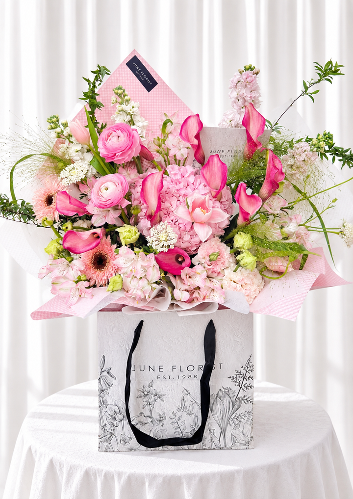 Pink Grandeur – Luxury Pink Calla Lily Bouquet Singapore