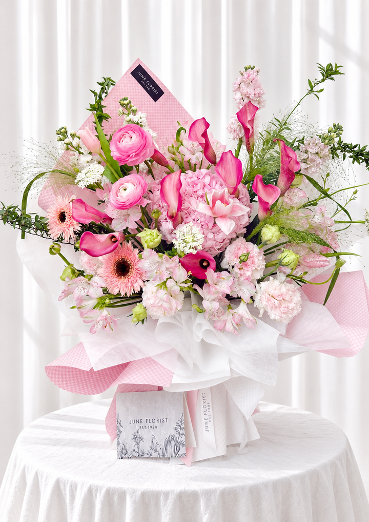 Pink Grandeur – Luxury Pink Calla Lily Bouquet Singapore
