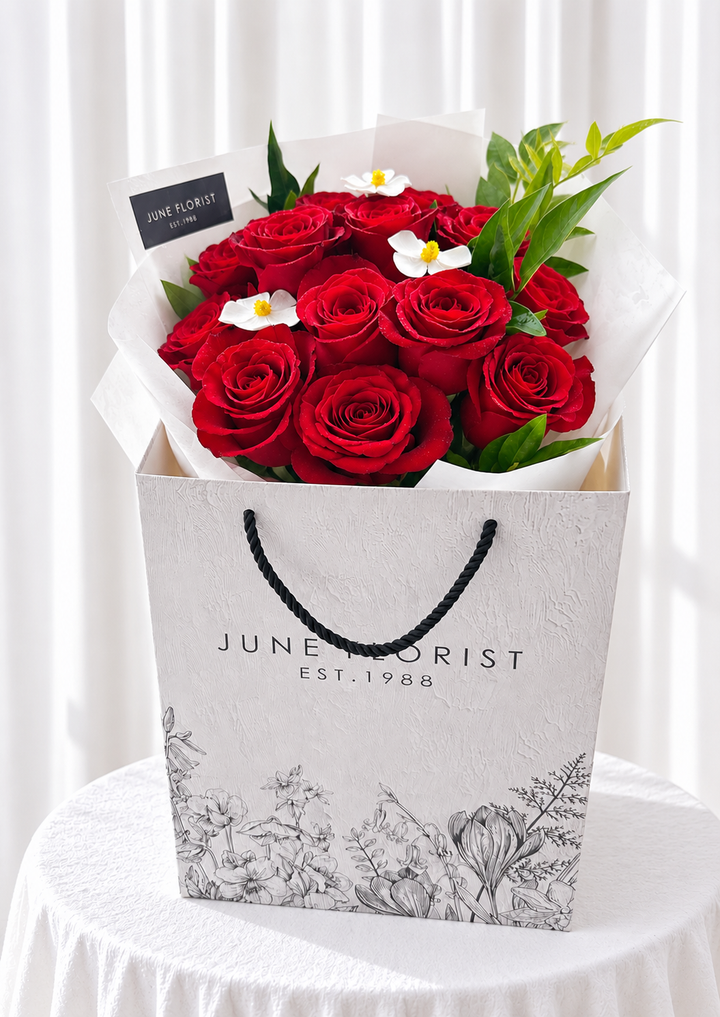 Crimson Love – Red Rose Bouquet