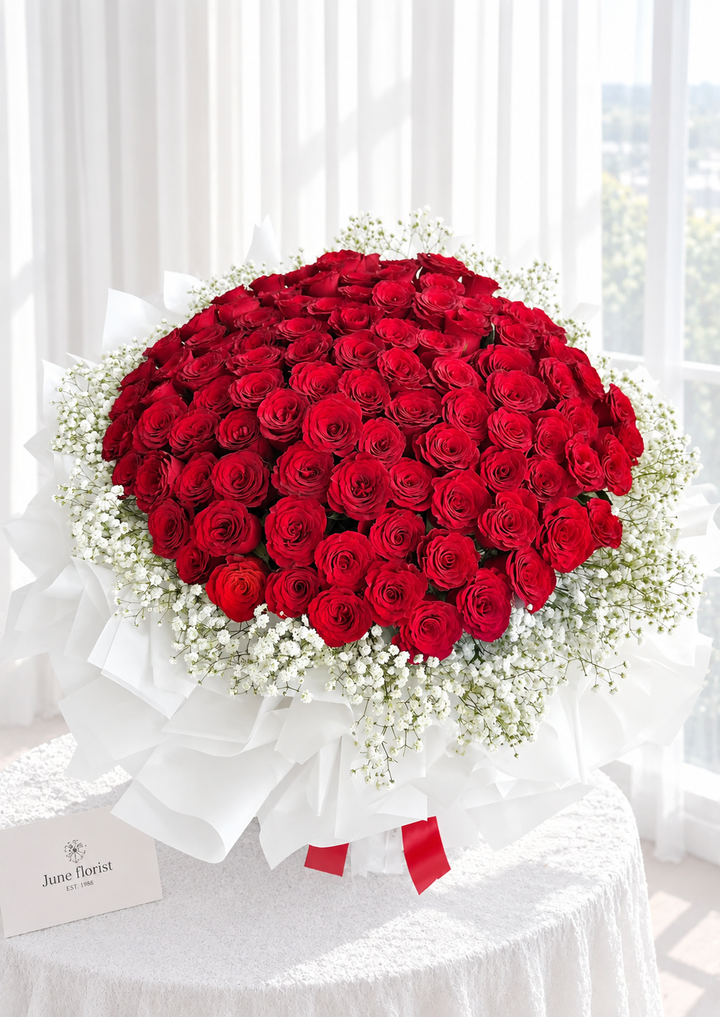 99 premium red roses