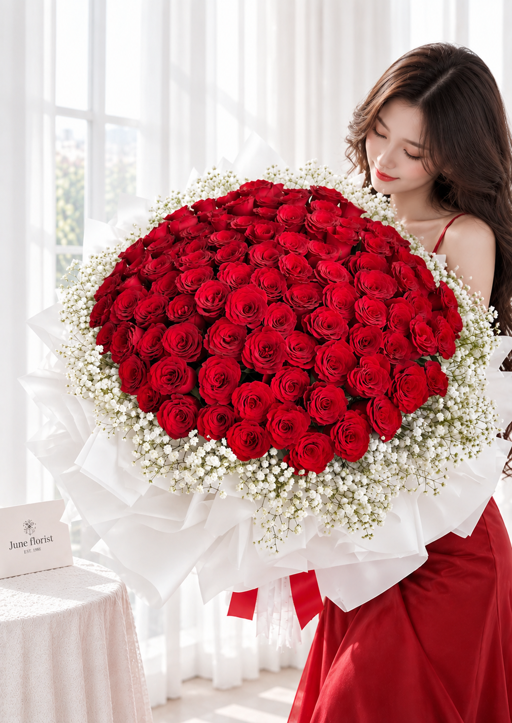 99 premium red roses