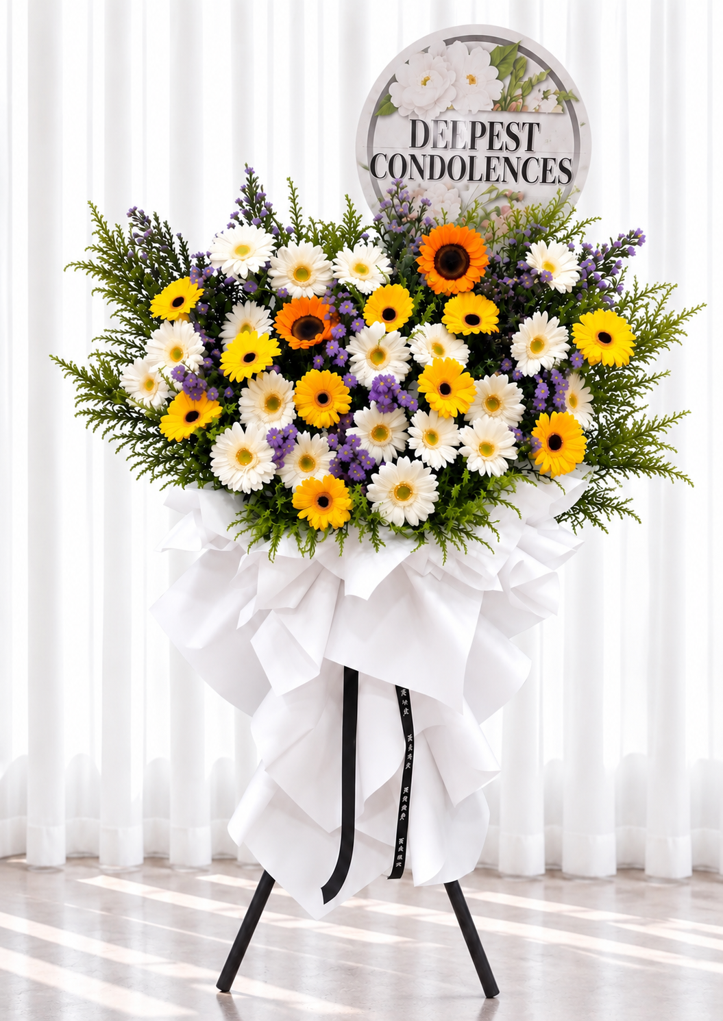 Sunlit Remembrance – Condolence Flower Stand Singapore
