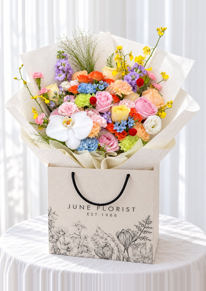 Prismatic Daydream – Luxury Mixed Flower Bouquet Singapore